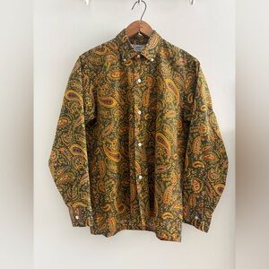 VINTAGE Simpsons Men’s US Small Paisley Patterned Button Down Shirt Unique EUC